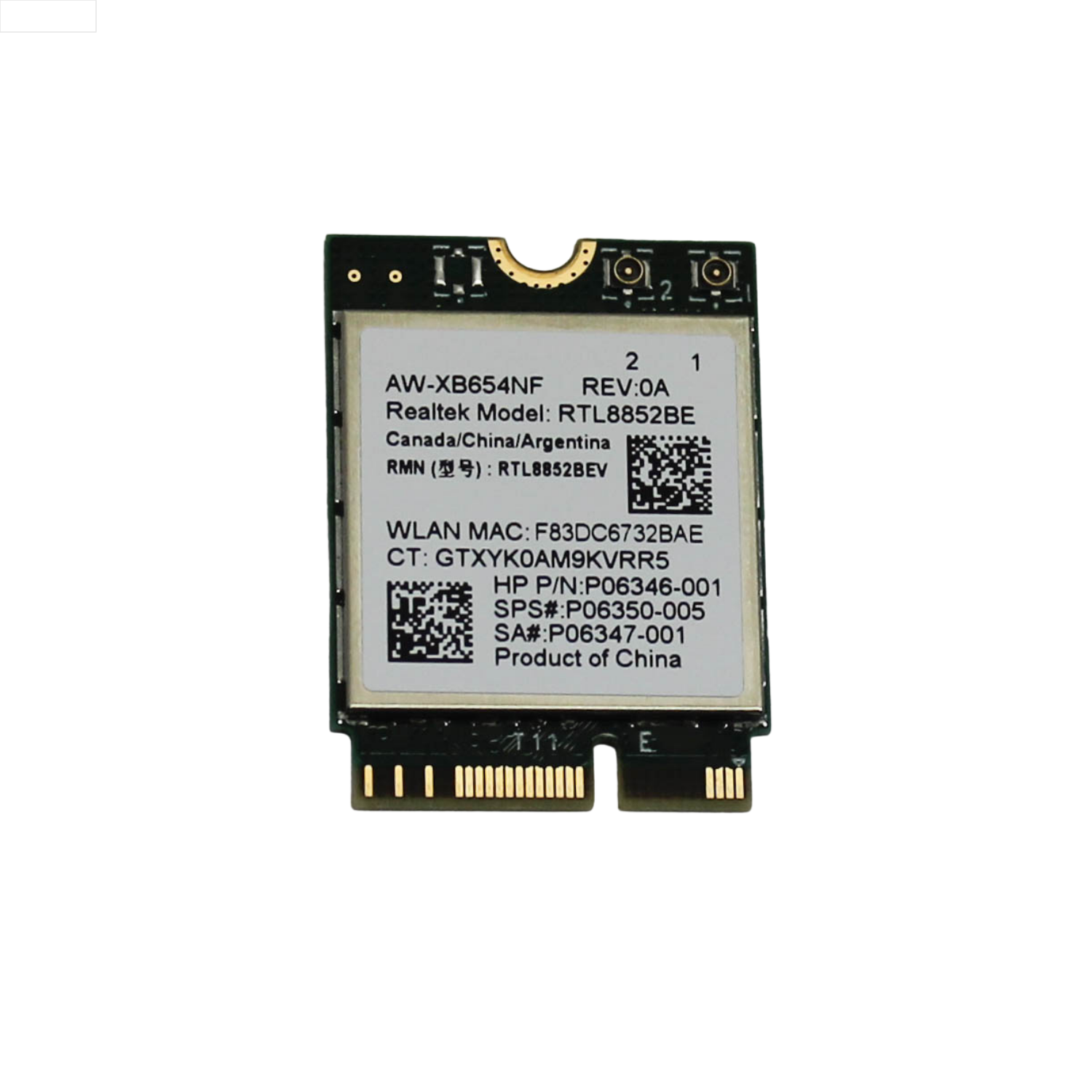 65インチWi-FiUSB AW-XB654NF REALTEK WIRELESS LOCAL NETWORK 6 11AX RTK R 15-FD0123DX