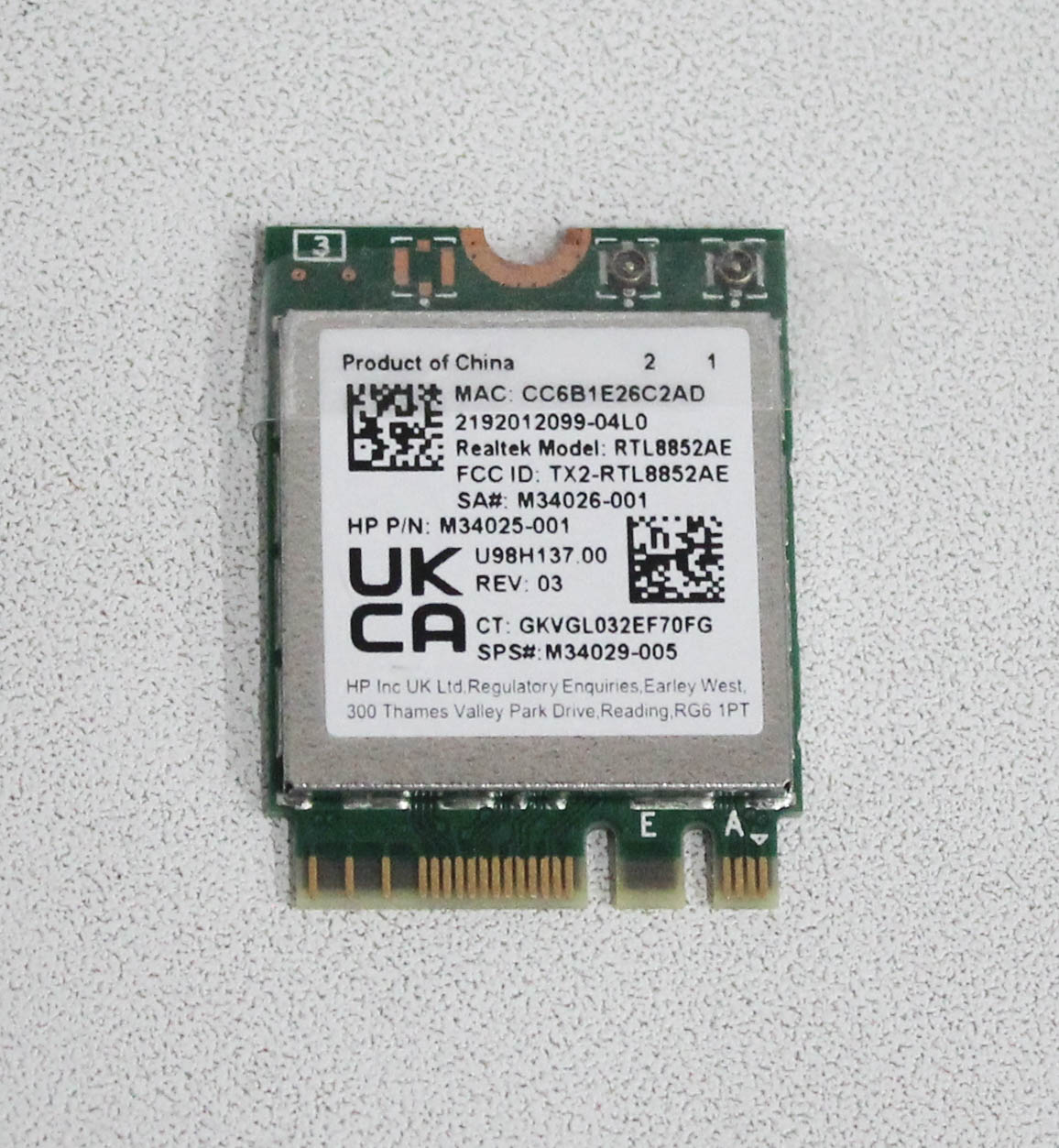 M34027-005 HP Wlan Cava Ax 2X2 Fox 15-Eh1070Wm 