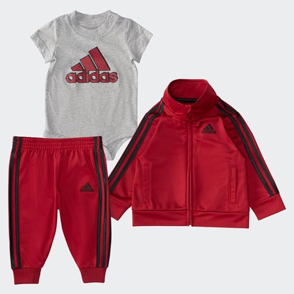 adidas Three-Piece Bodyshirt Tricot Set Baby Kids' 3 Months or 6 Months - Picture 7 of 11