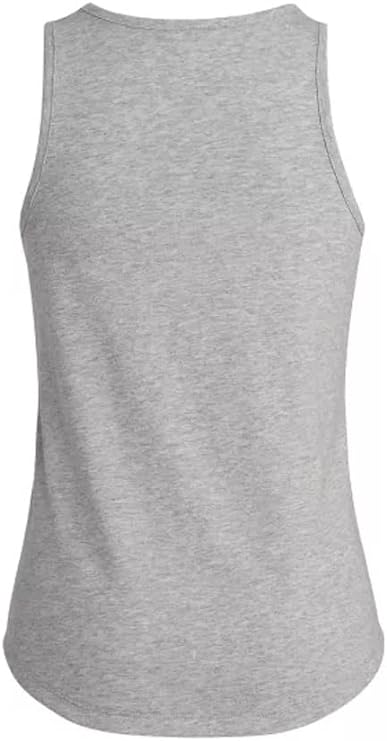 adidas Heather Curved Hem Tank Top Big Girls Kids', Grey, Size L - Picture 11 of 16