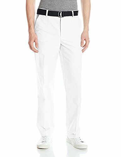 IZOD Men's Newport Belted Flat Front Solid Oxford Pant - Picture 3 of 7