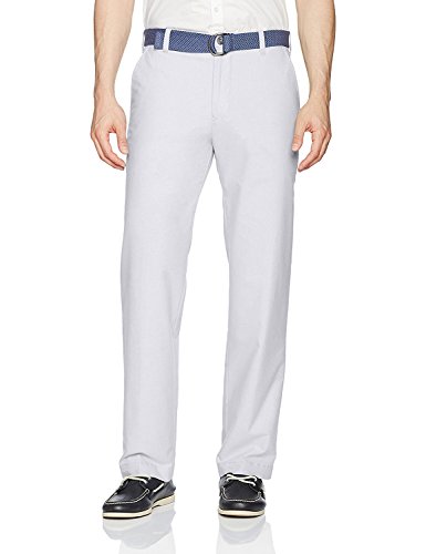 IZOD Men's Newport Belted Flat Front Solid Oxford Pant - Picture 5 of 7