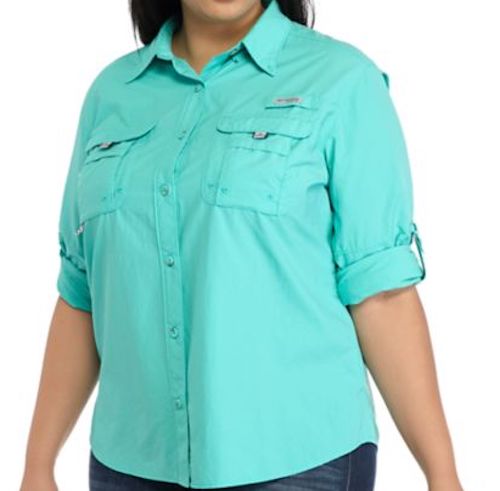 Columbia Womens Plus Size Long Sleeve Bahama Button Down Shirt - Picture 6 of 13