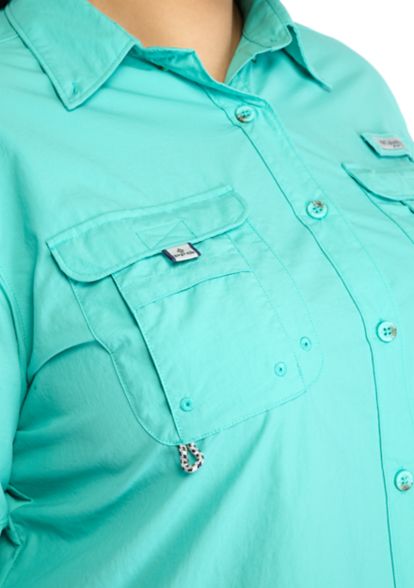 Columbia Womens Plus Size Long Sleeve Bahama Button Down Shirt - Picture 9 of 13