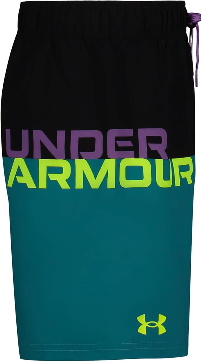 Under Armour Youth Boys Logo Color Block Volley Comfort Swim Trunks Shorts - Picture 8 of 12