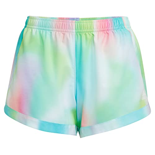 adidas Girls Elastic Waistband Allover Print Woven Short - Picture 5 of 7