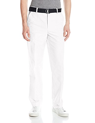 IZOD Men's Newport Belted Flat Front Solid Oxford Pant - Picture 4 of 7