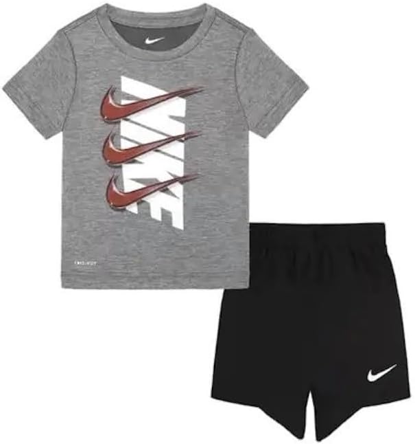 Nike Kids Sports Set Dropset 2 Pieces Little Kid Boy's Dropset TShirt &Short Set - Picture 4 of 5