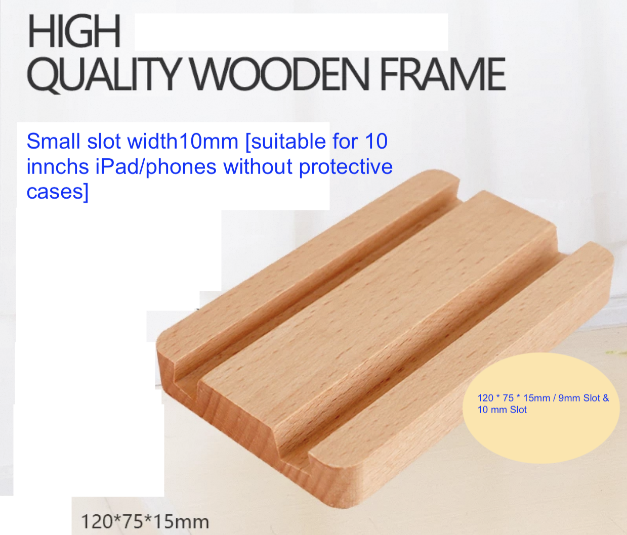 Soporte de soporte de escritorio para teléfono móvil tableta madera maciza de haya de una pieza - Imagen 8 de 9