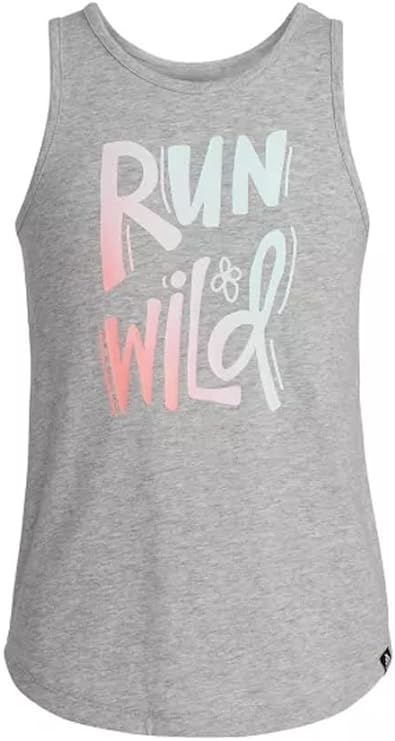 adidas Heather Curved Hem Tank Top Big Girls Kids', Grey, Size L - Picture 6 of 16