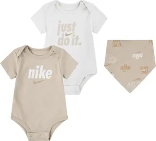 Nike Unisex-Baby 2er Pack Body & Lätzchen Set (Sand Drift/Weiß, Neugeborene/3 Monate) - Bild 3 von 3