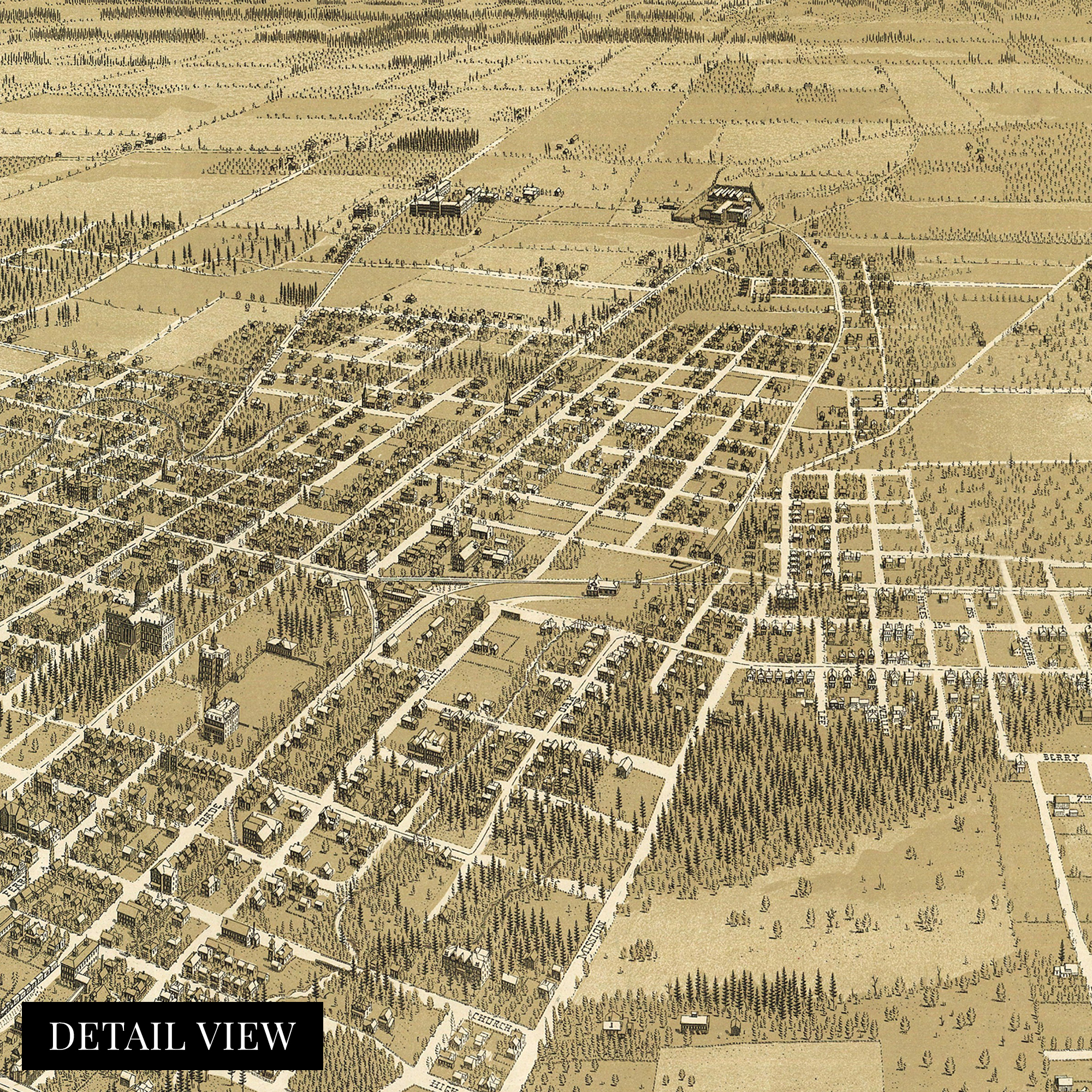 1905 Salem Oregon Map - Framed Vintage Salem City State of Oregon Map Wall Art - Picture 12 of 56