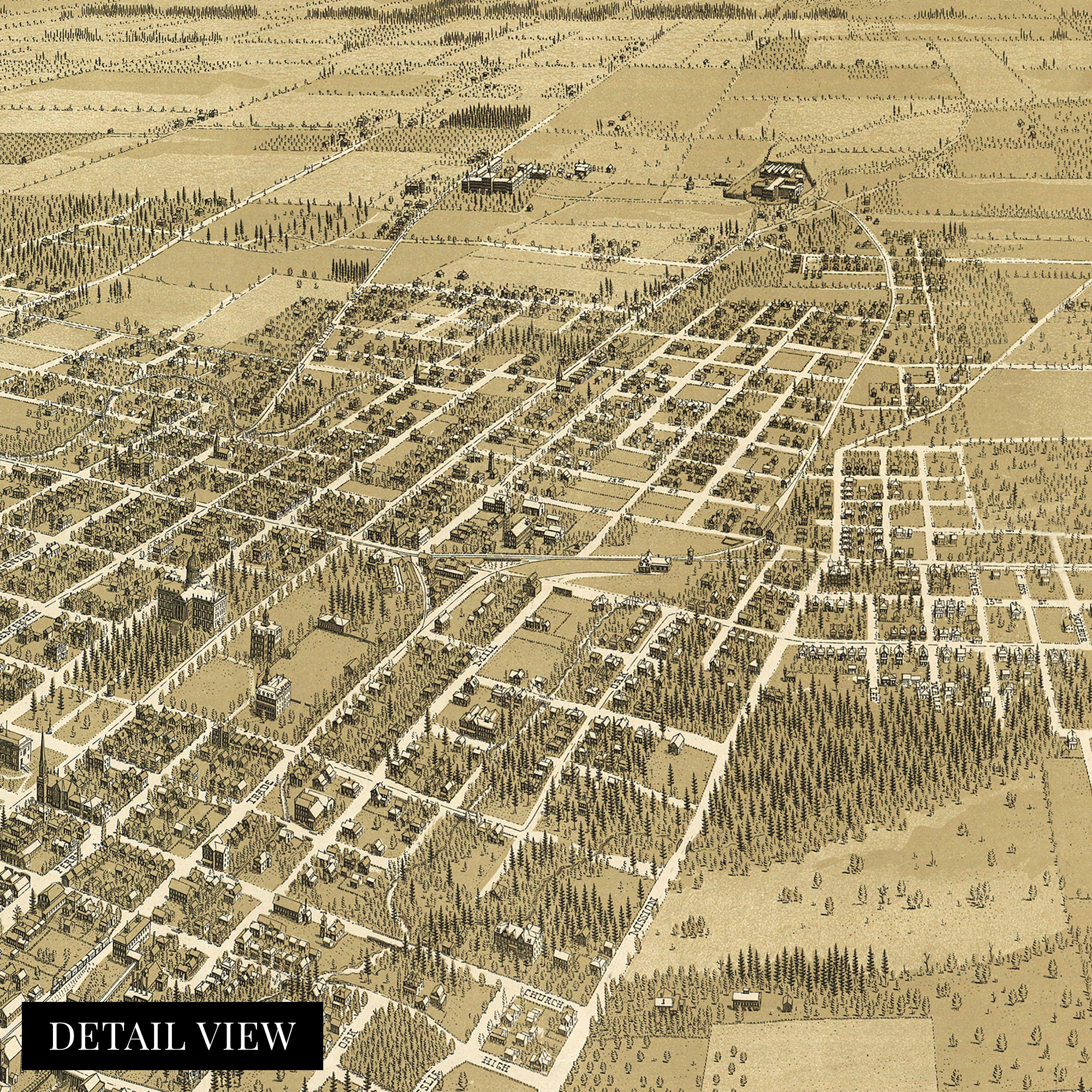 1905 Salem Oregon Map - Framed Vintage Salem City State of Oregon Map Wall Art - Picture 48 of 56