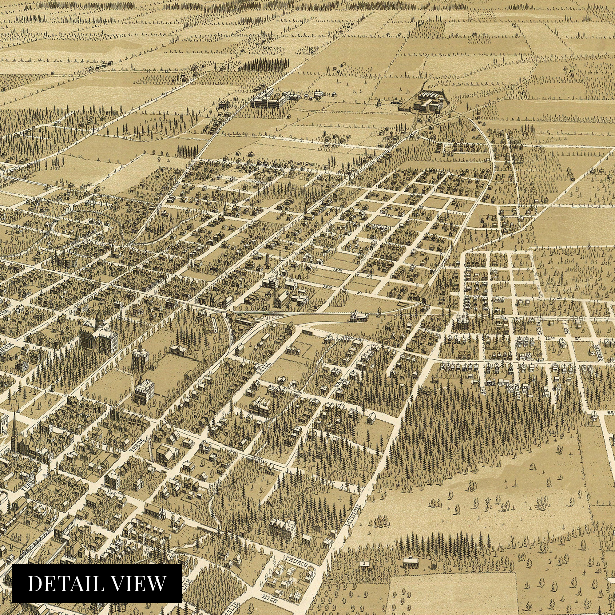1905 Salem Oregon Map - Framed Vintage Salem City State of Oregon Map Wall Art - Picture 24 of 56