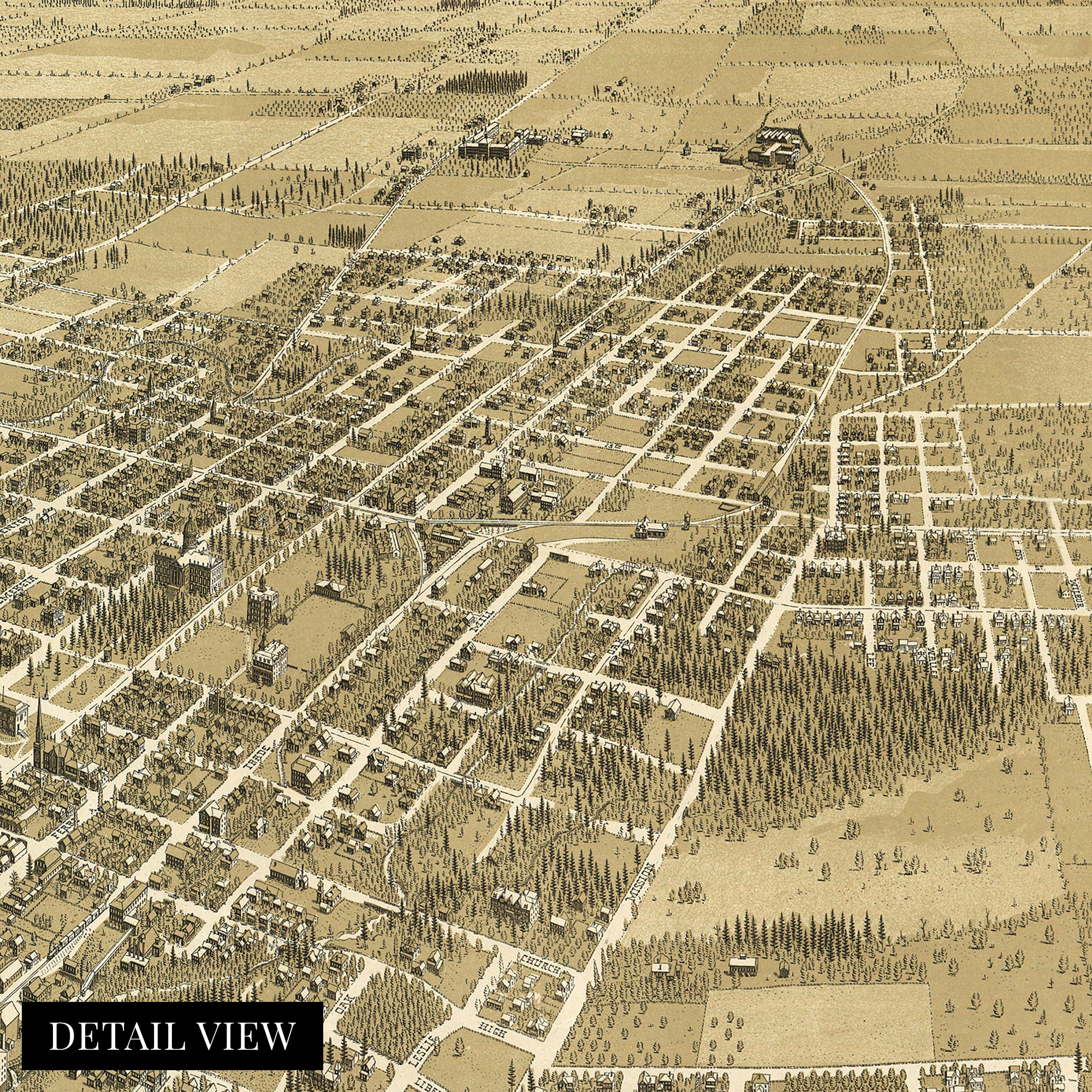 1905 Salem Oregon Map - Framed Vintage Salem City State of Oregon Map Wall Art - Picture 36 of 56