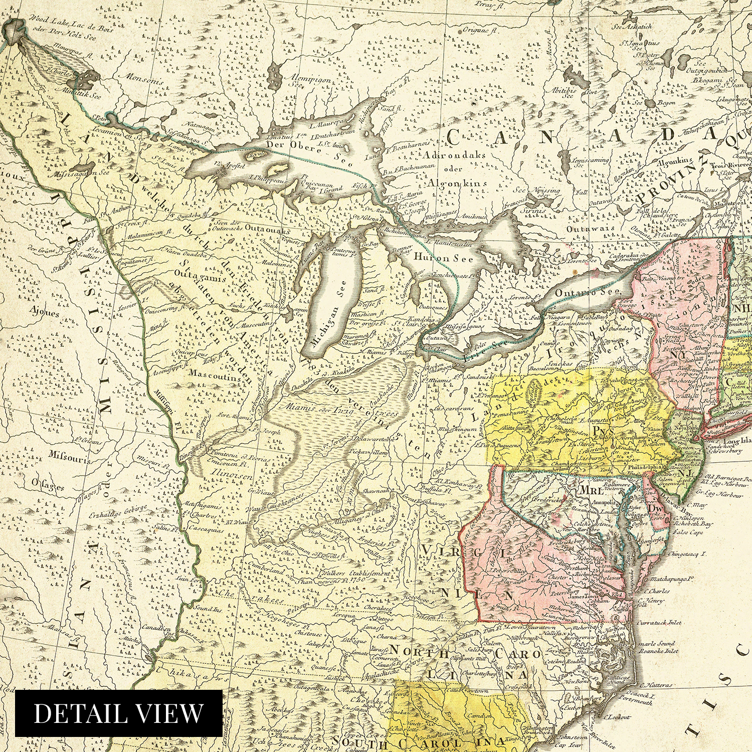 1784 North America Map of United States - History Map of North America Wall Art - Picture 16 of 26