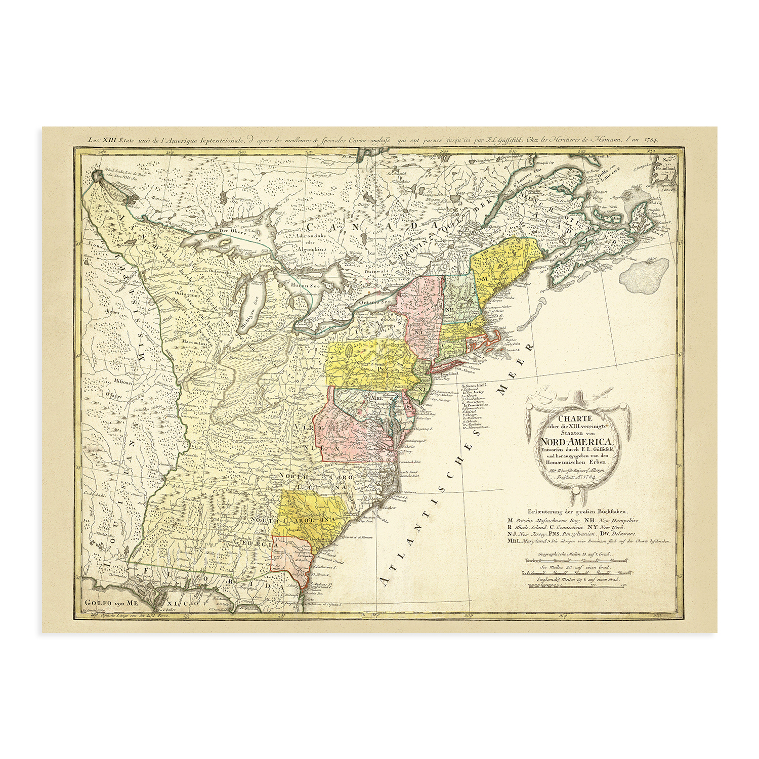 1784 North America Map of United States - History Map of North America Wall Art - Picture 19 of 26