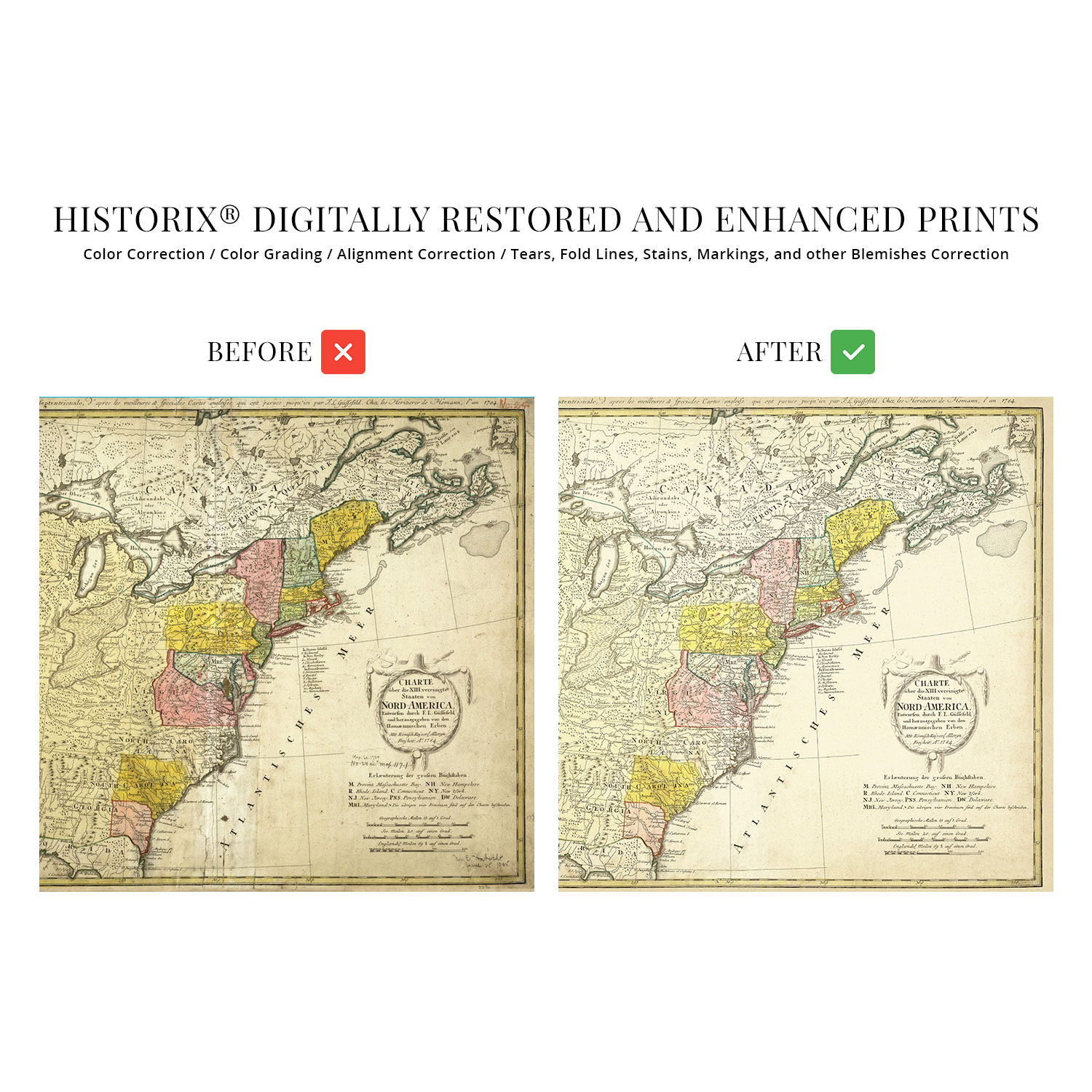 1784 North America Map of United States - History Map of North America Wall Art - Picture 22 of 26