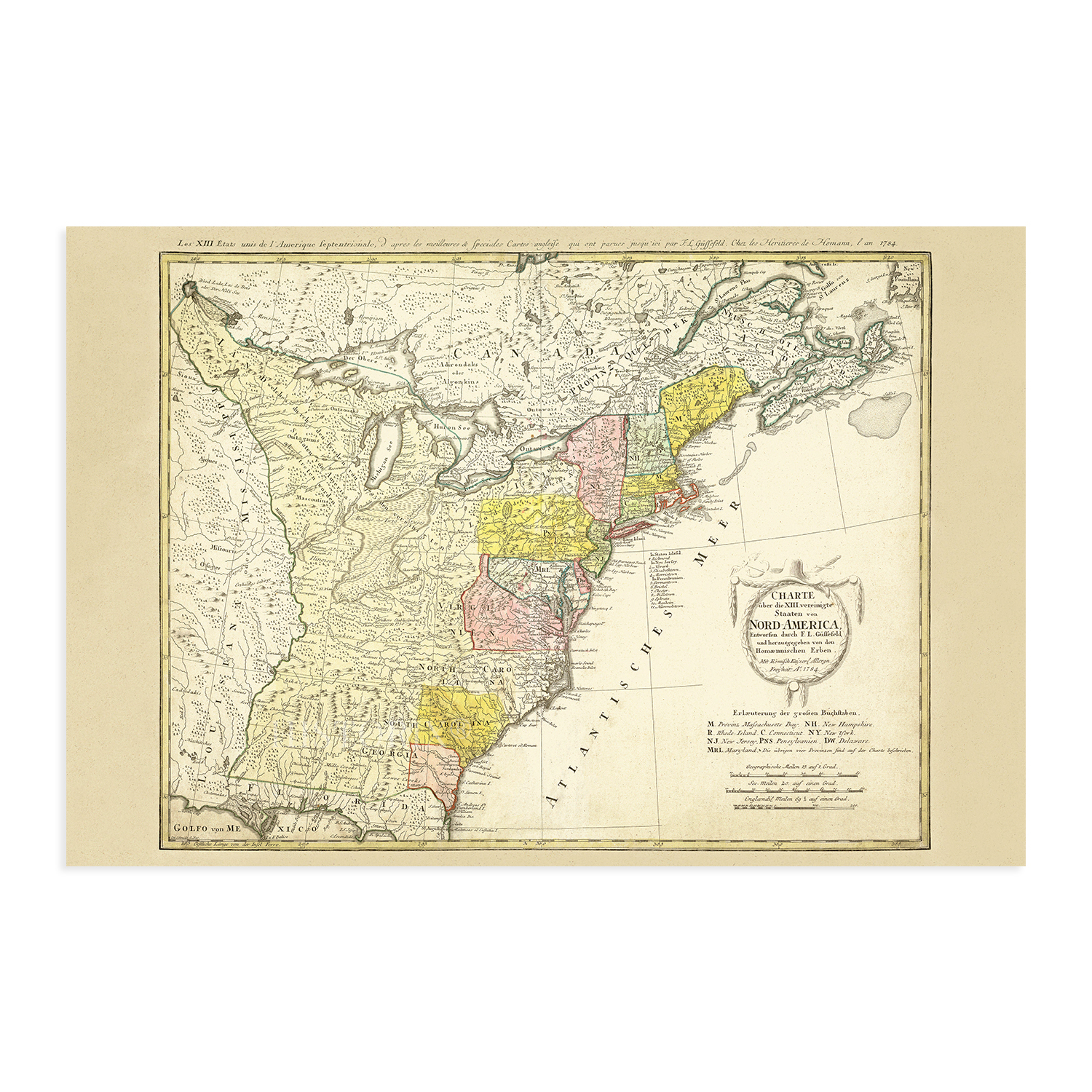 1784 North America Map of United States - History Map of North America Wall Art - Picture 26 of 26