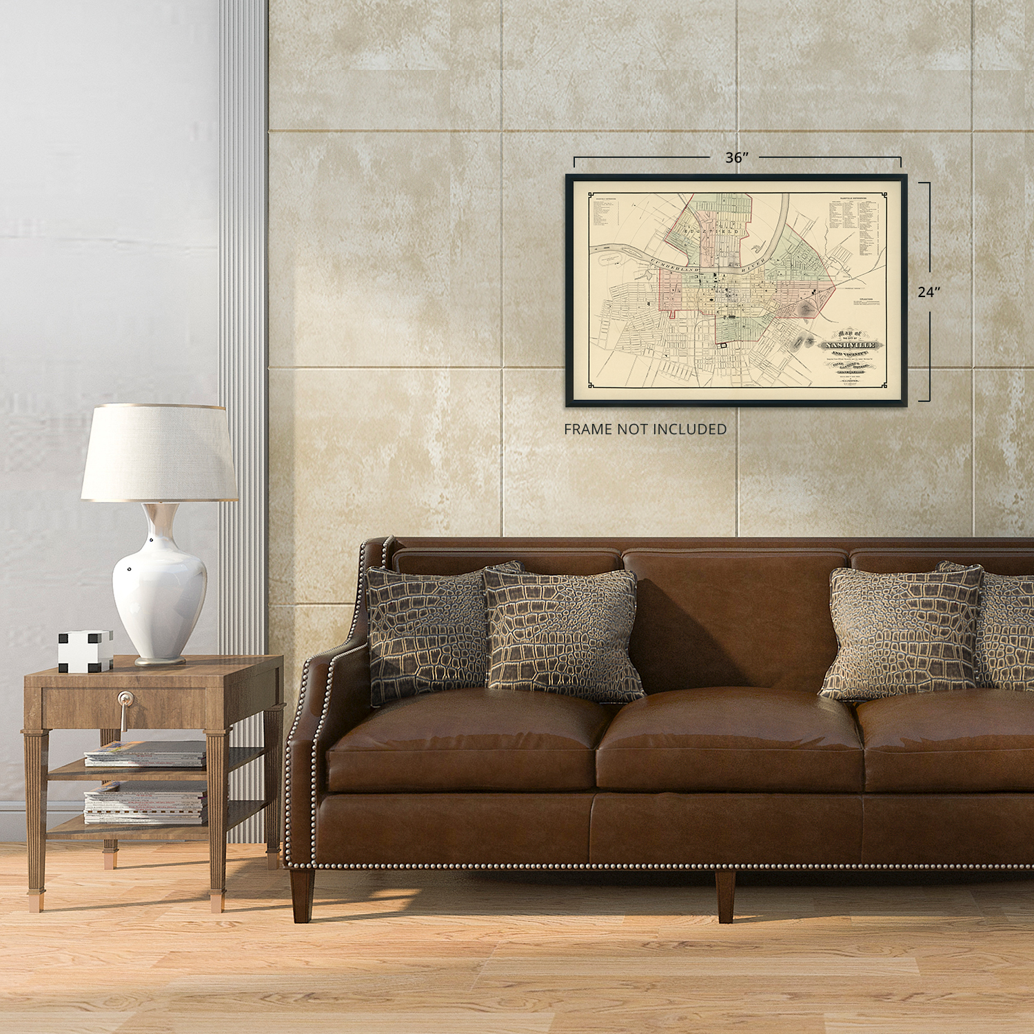 1877 Nashville Tennessee Map - History Map of Nashville TN Wall Art Poster Print - Picture 25 of 26