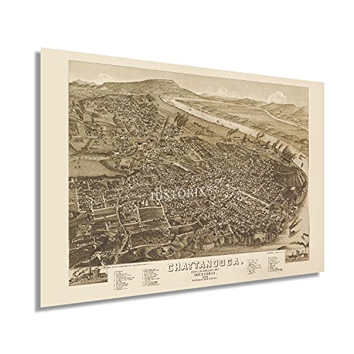 1886 Karte von Chattanooga Tennessee - Old Chattanooga Hamilton County Karte Wandbild - Bild 20 von 26