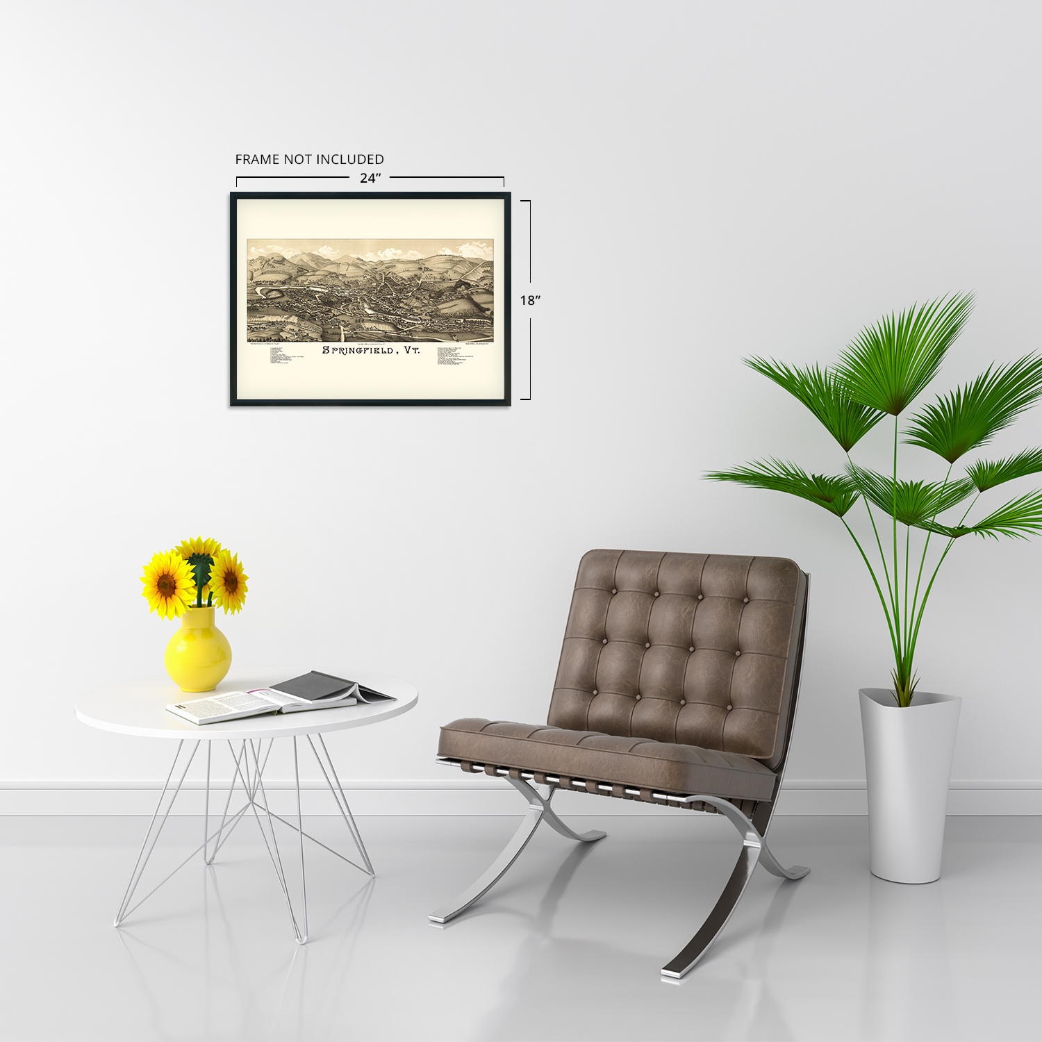 1886 Springfield Vermont Karte - Geschichte Karte von Springfield VT Wandbild Poster - Bild 18 von 26