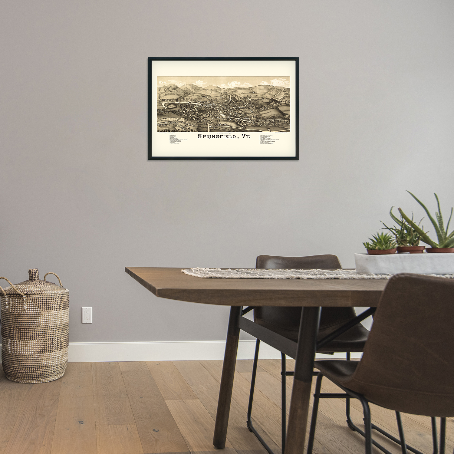 1886 Springfield Vermont Karte - Geschichte Karte von Springfield VT Wandbild Poster - Bild 25 von 26