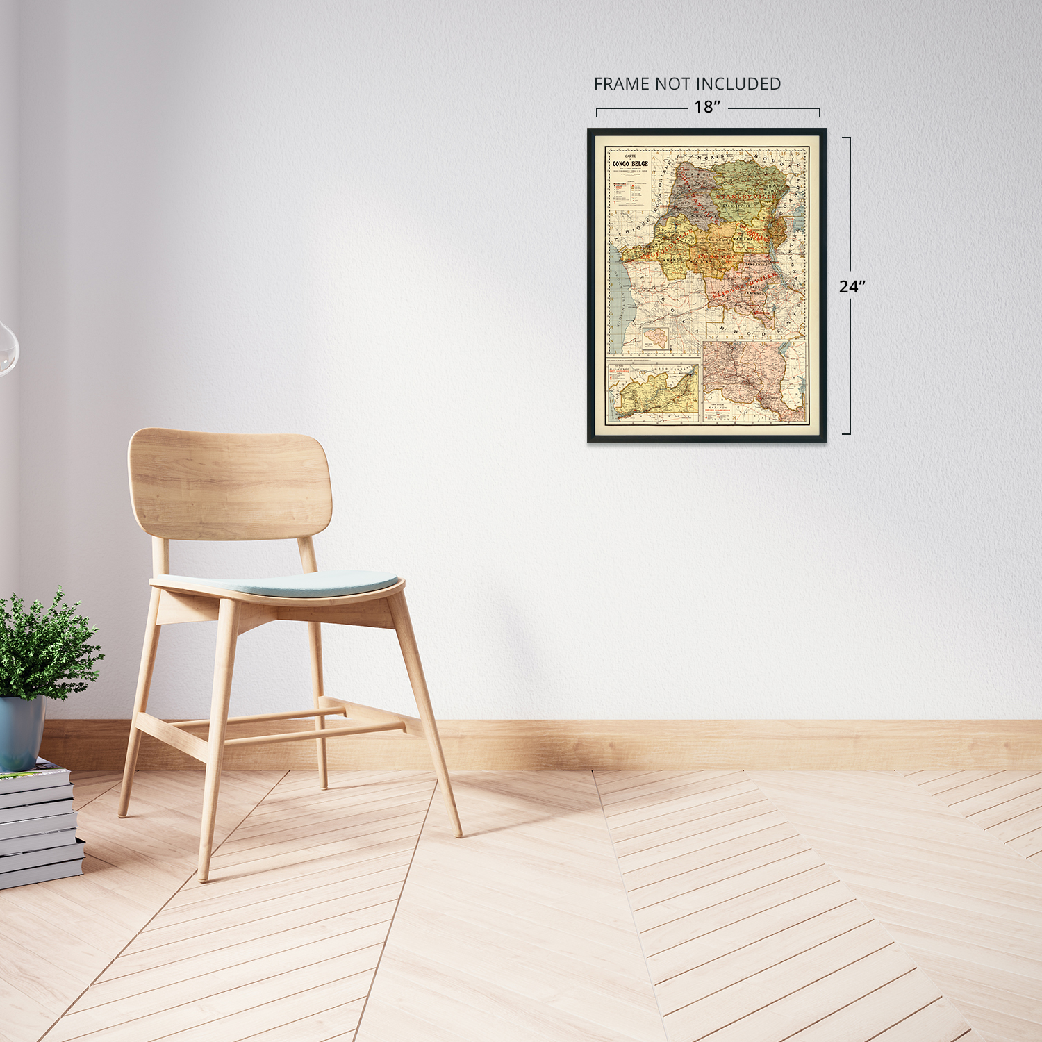 1896 Mapa del Congo Belga - Póster de arte mural antiguo del Congo belga de África Central - Imagen 18 de 26