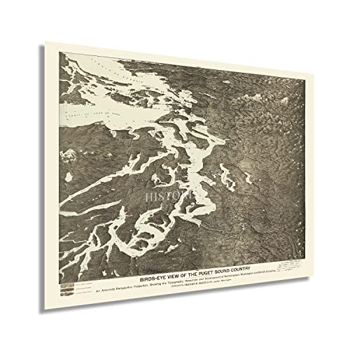 1891 Puget Sound Map - History Map of Puget Sound County Washington Wall Art - Bild 13 von 26