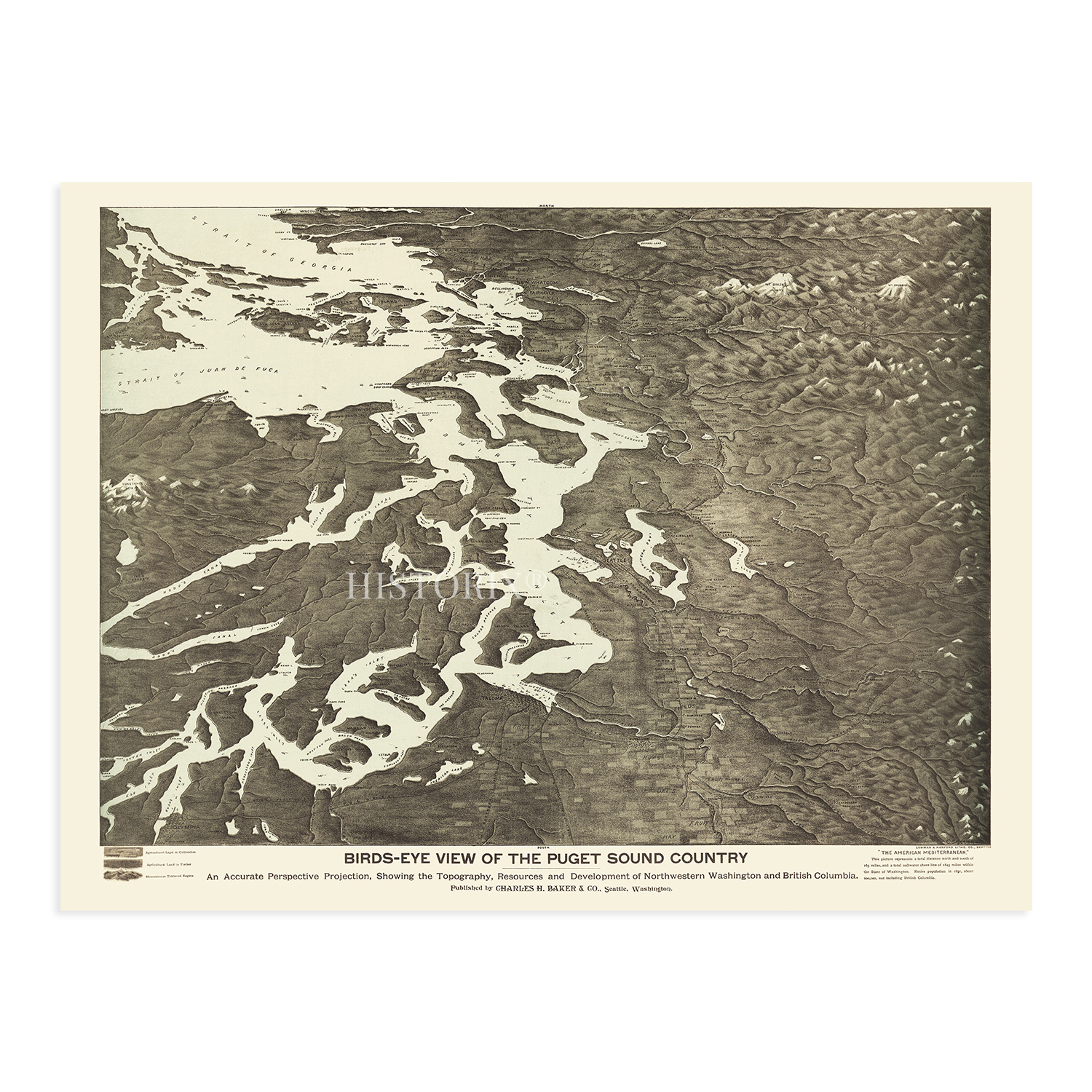 1891 Puget Sound Map - History Map of Puget Sound County Washington Wall Art - Bild 19 von 26