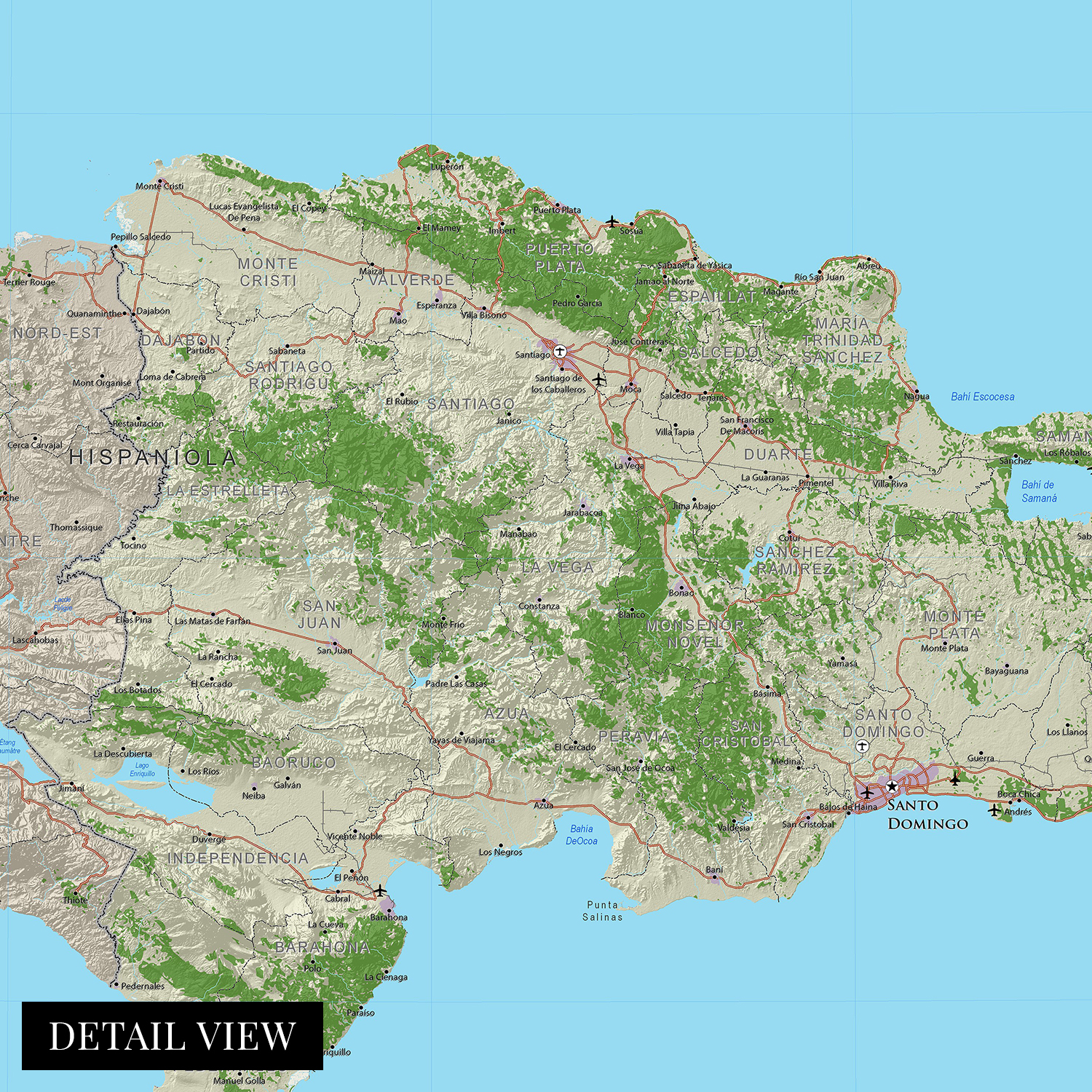 2010 Dominican Republic and Haiti Map - Haiti & Dominican Republic Map Poster - Picture 15 of 24