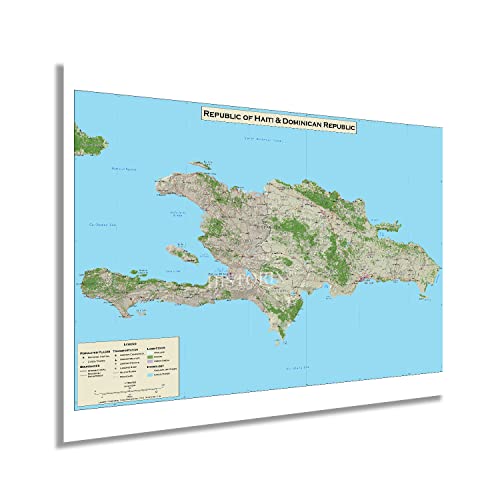 2010 Dominican Republic and Haiti Map - Haiti & Dominican Republic Map Poster - Picture 13 of 24