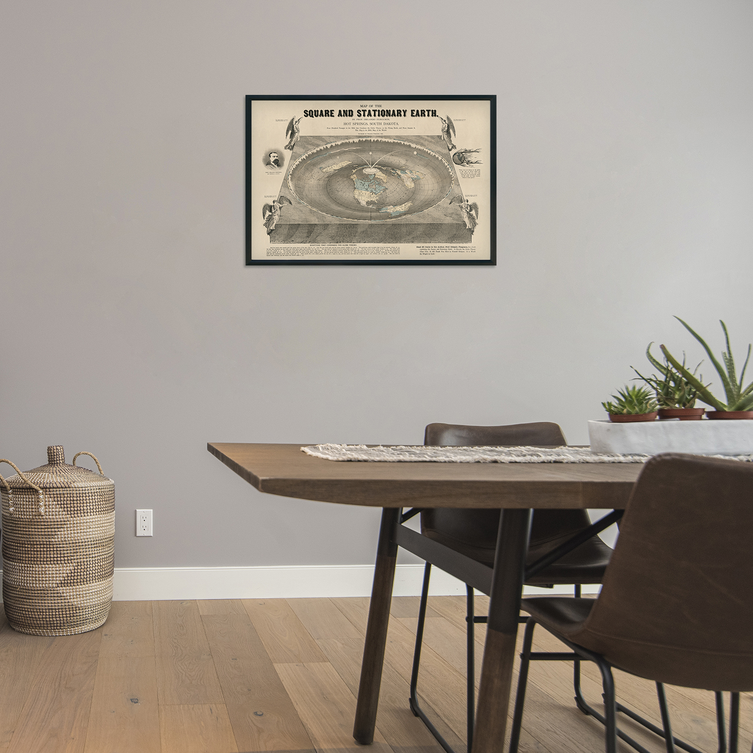 1893 Flat Earth Map of the World - Old Map of Square & Stationary Earth Poster - Bild 24 von 26