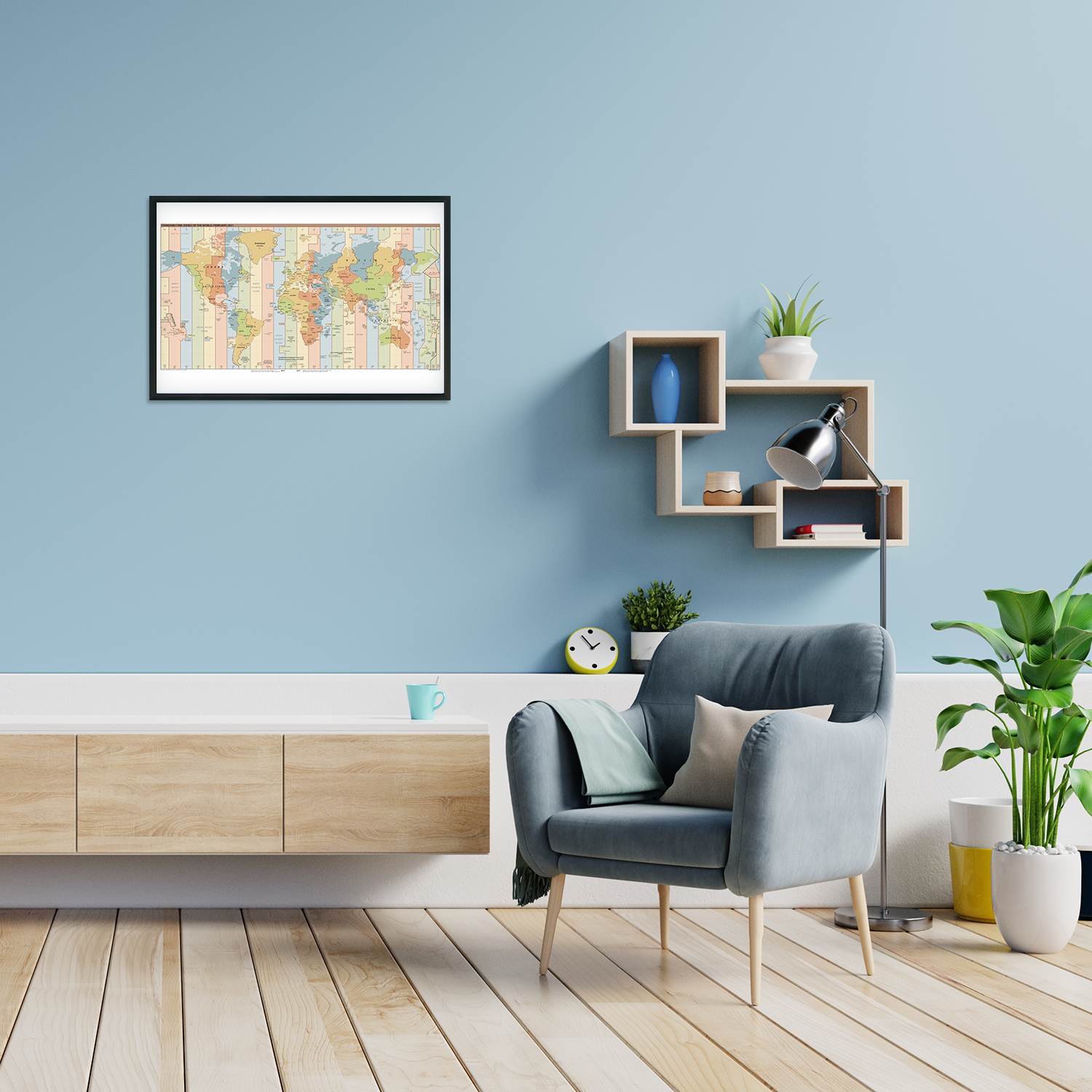 2021 Standard Time Zones of the World Map - Map of the World Time Zones Wall Art - Picture 17 of 24