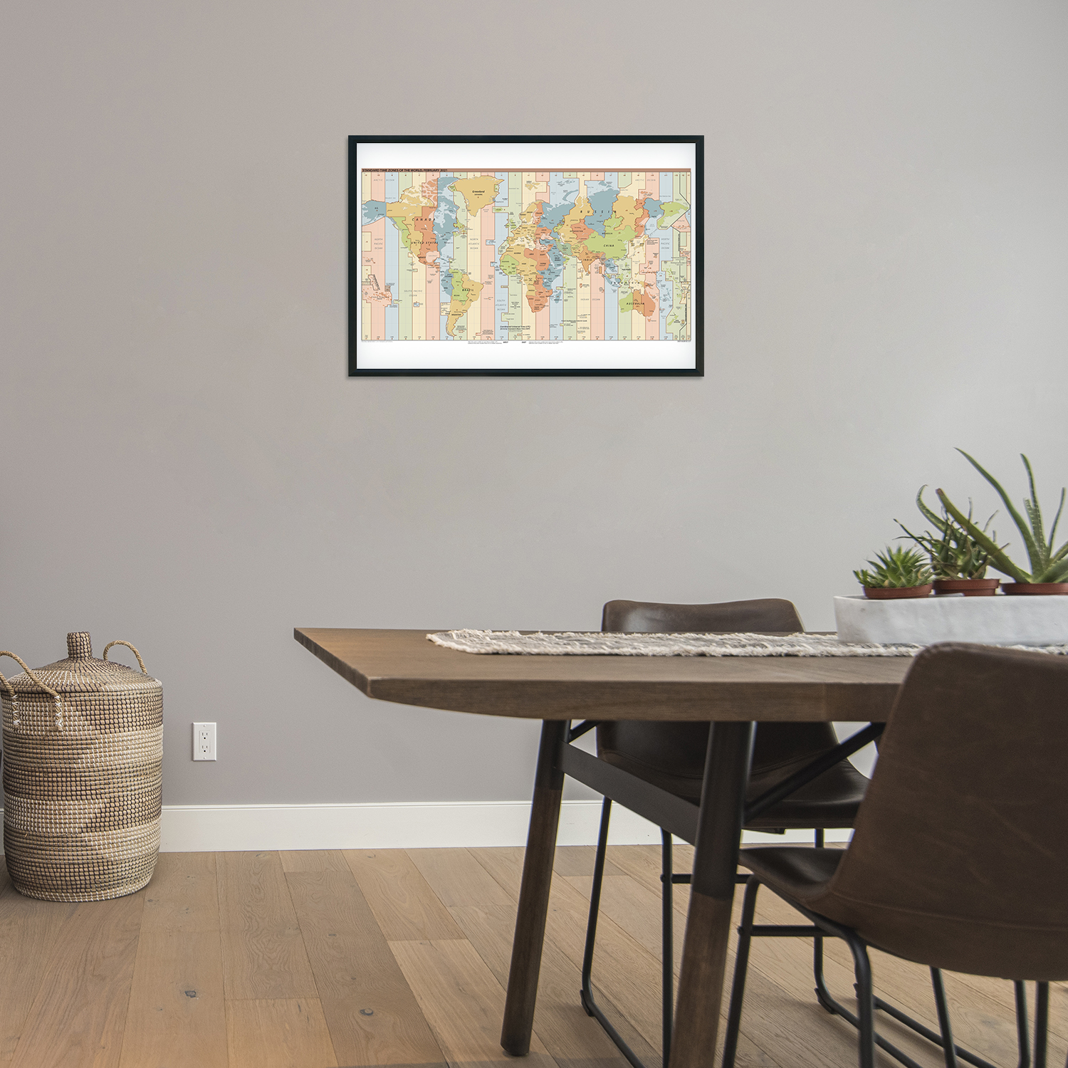 2021 Standard Time Zones of the World Map - Map of the World Time Zones Wall Art - Picture 22 of 24