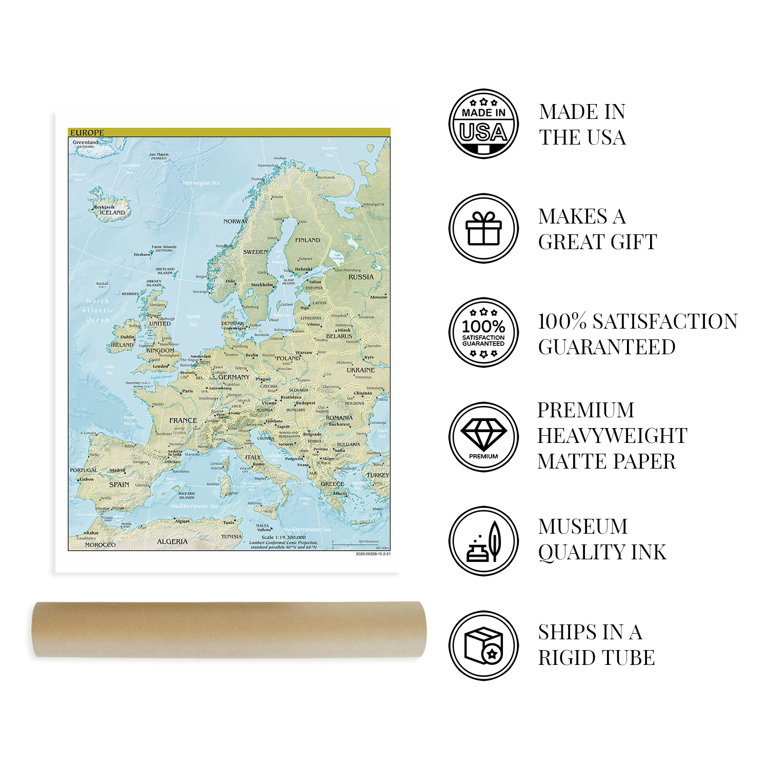 2021 Europa Karte - Wandkarte Europa Poster - Europa Karte Wandbild - Bild 4 von 14