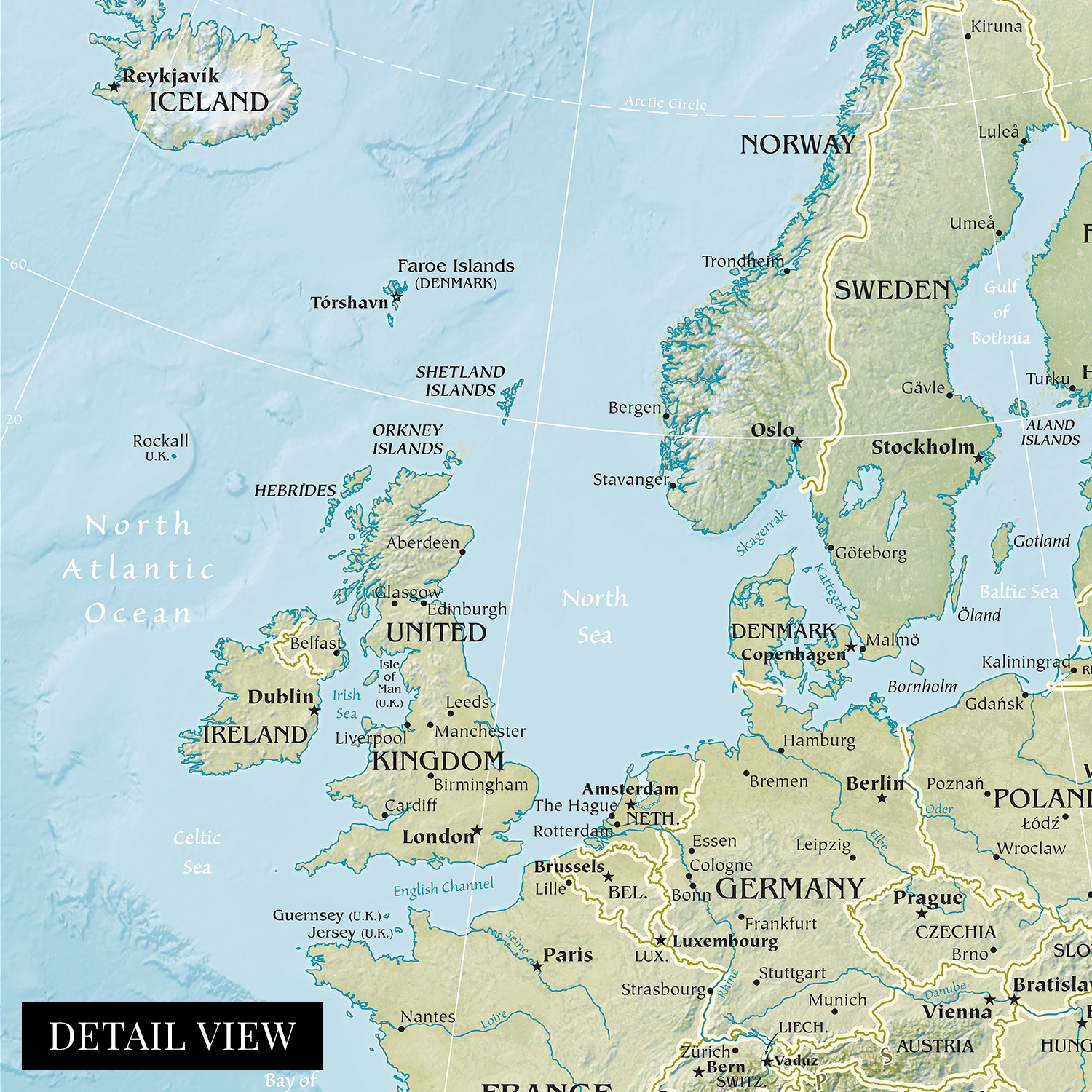 2021 Europa Karte - Wandkarte Europa Poster - Europa Karte Wandbild - Bild 5 von 14
