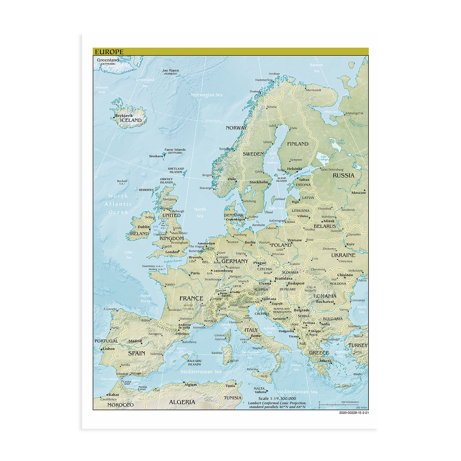 2021 Europa Karte - Wandkarte Europa Poster - Europa Karte Wandbild - Bild 8 von 14