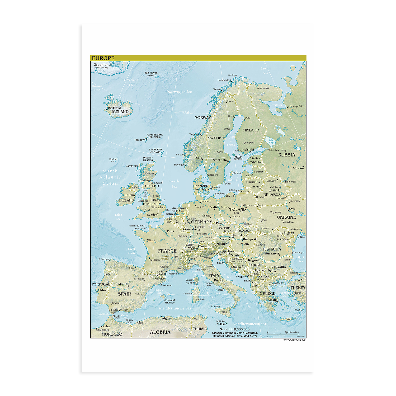 2021 Europa Karte - Wandkarte Europa Poster - Europa Karte Wandbild - Bild 14 von 14