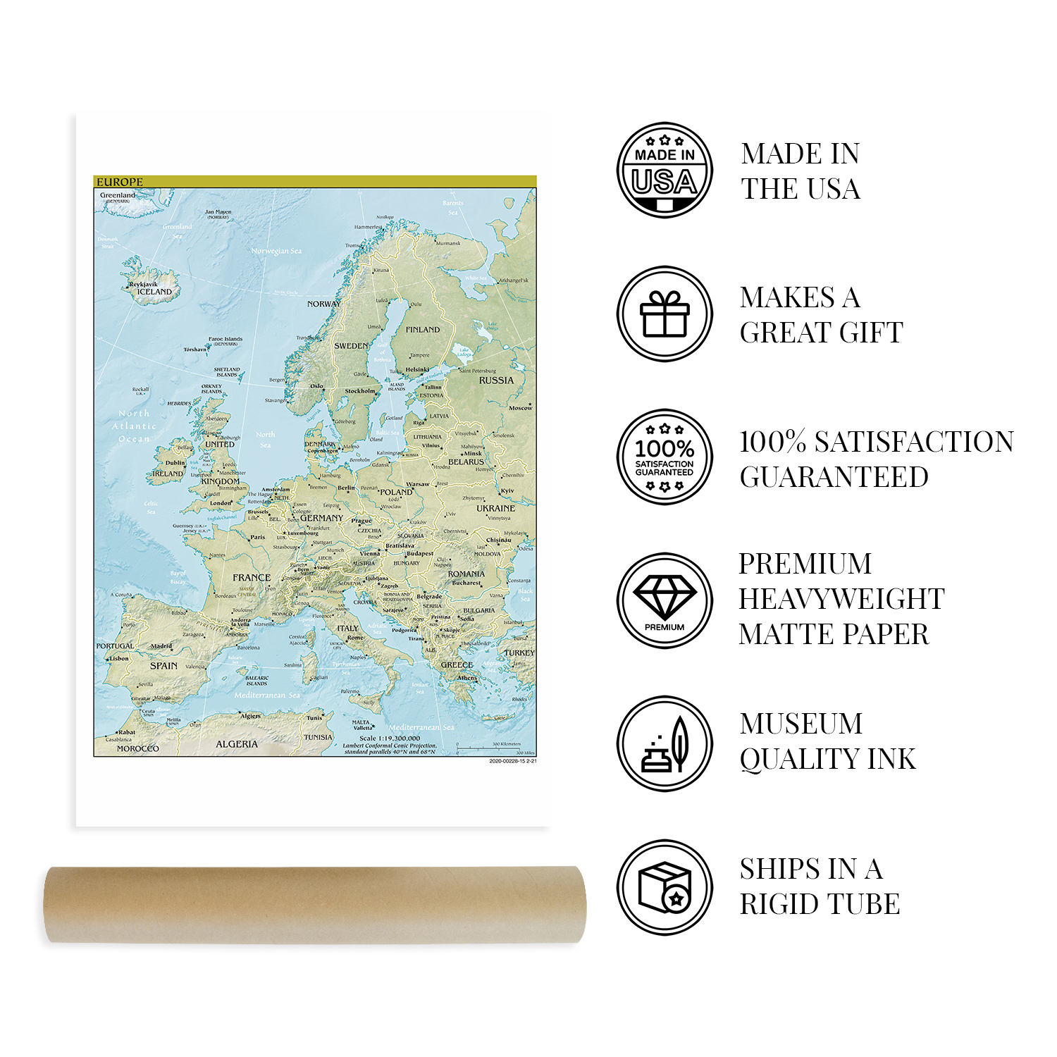 2021 Europa Karte - Wandkarte Europa Poster - Europa Karte Wandbild - Bild 10 von 14