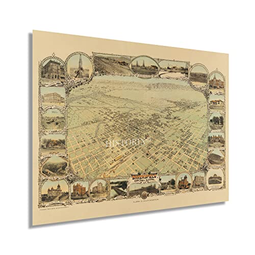 1901 Bakersfield California Map Poster - History Wall Art Map of Bakersfield CA - Bild 3 von 16