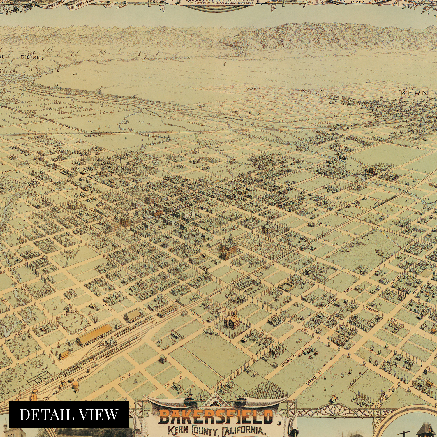 1901 Bakersfield California Map Poster - History Wall Art Map of Bakersfield CA - Bild 13 von 16