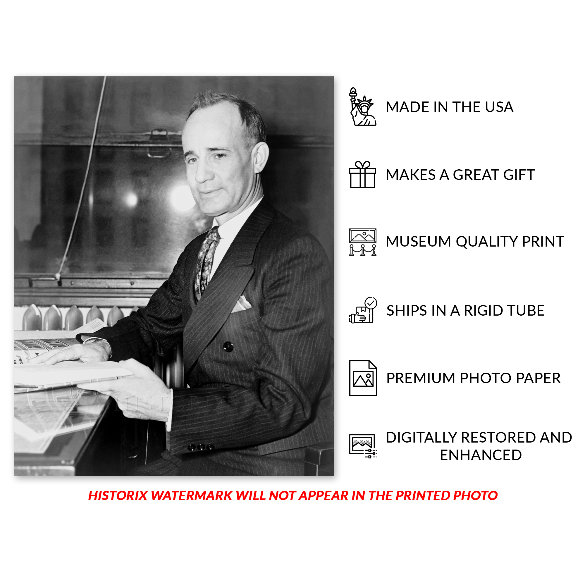 1937 Napoleon Hill Holding His Book Think and Grow Rich Poster Photo Print - Picture 31 of 40