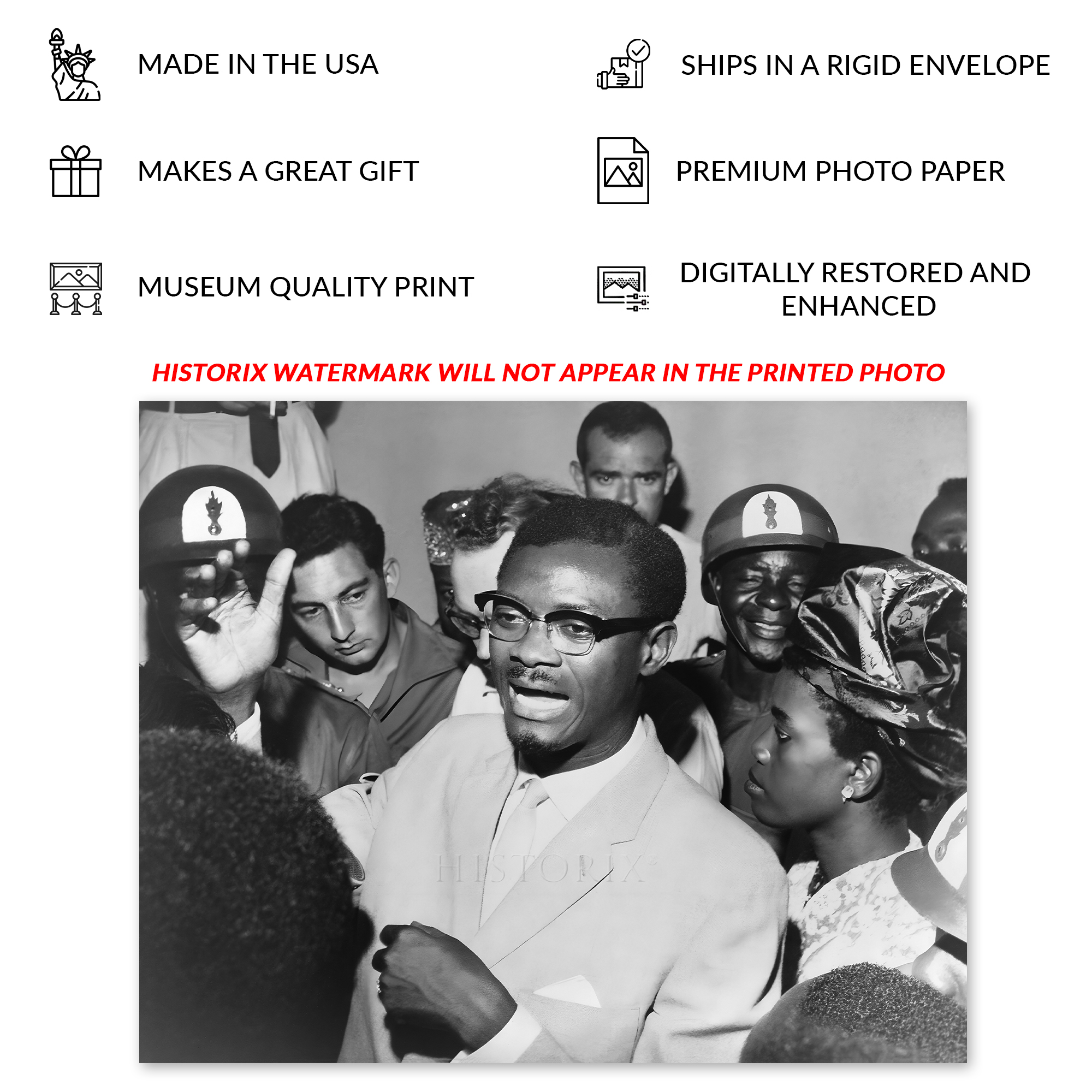1960 Patrice Lumumba Speaking with Supporters Photo Print Wall Art Poster - Picture 13 of 40