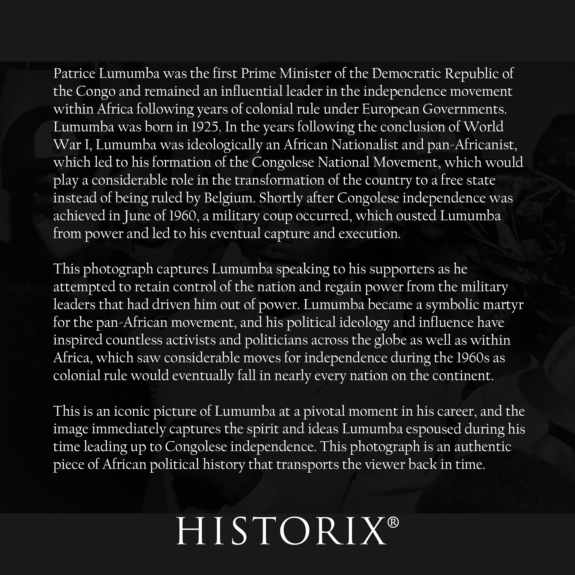 1960 Patrice Lumumba Speaking with Supporters Photo Print Wall Art Poster - Picture 18 of 40