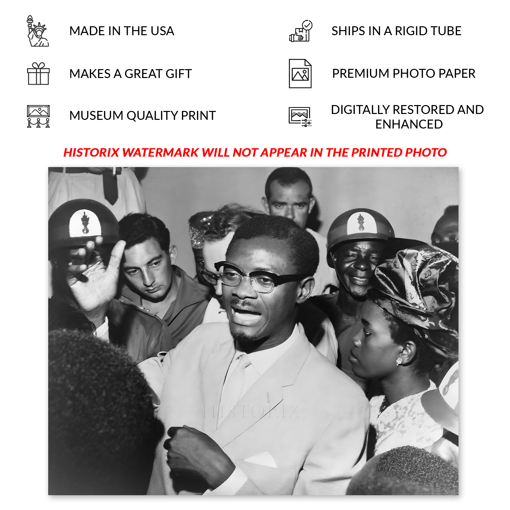 1960 Patrice Lumumba Speaking with Supporters Photo Print Wall Art Poster - Picture 25 of 40
