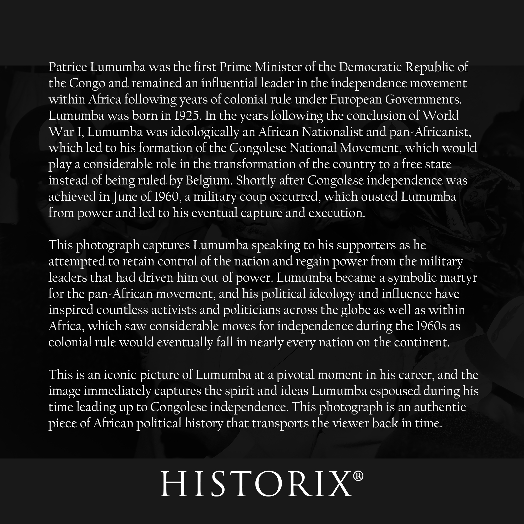 1960 Patrice Lumumba Speaking with Supporters Photo Print Wall Art Poster - Picture 30 of 40