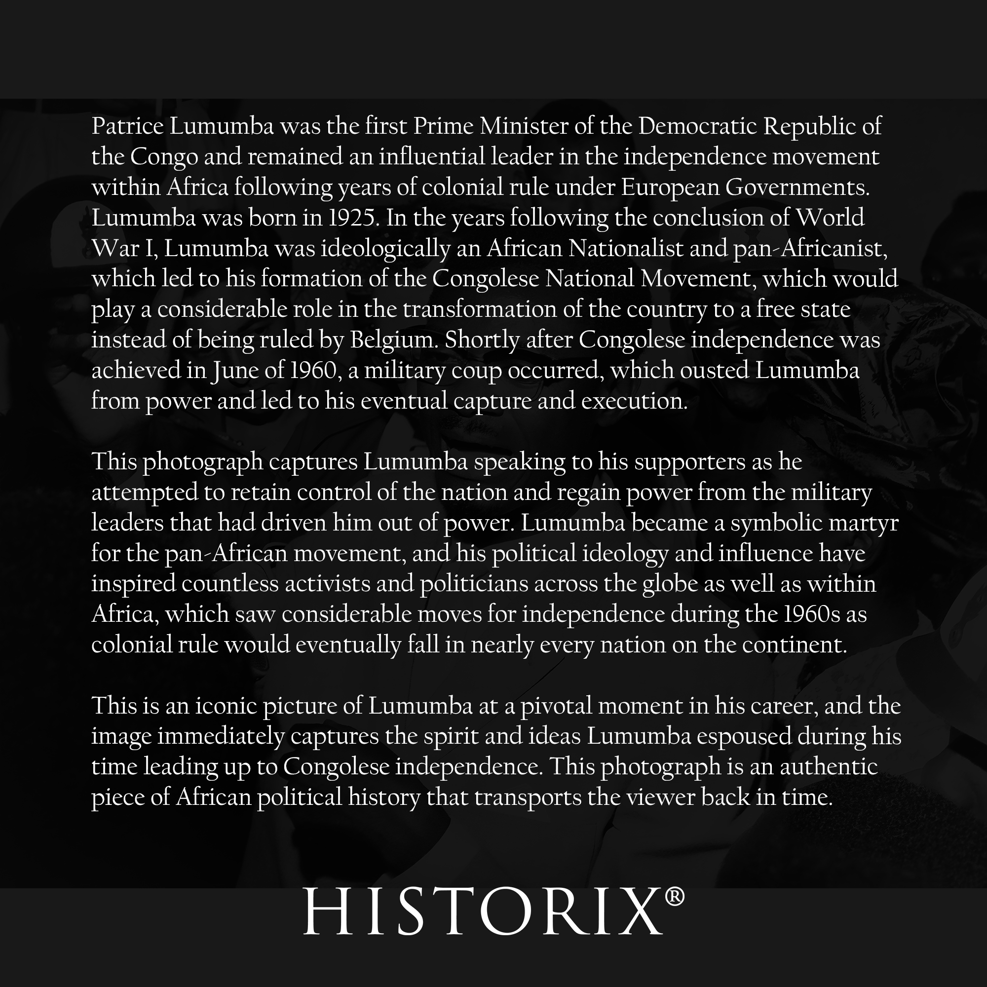 1960 Patrice Lumumba Speaking with Supporters Photo Print Wall Art Poster - Picture 36 of 40