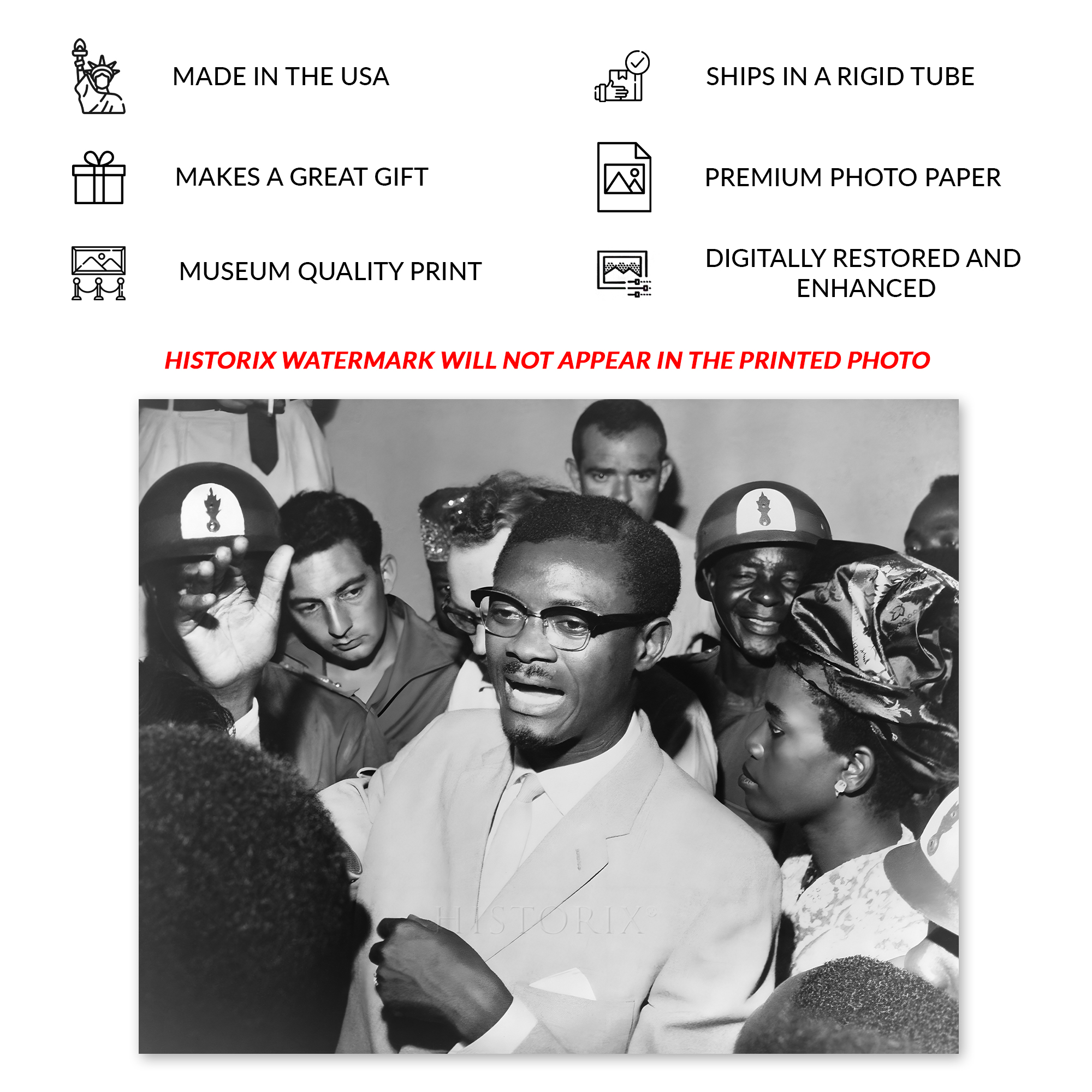 1960 Patrice Lumumba Speaking with Supporters Photo Print Wall Art Poster - Picture 37 of 40