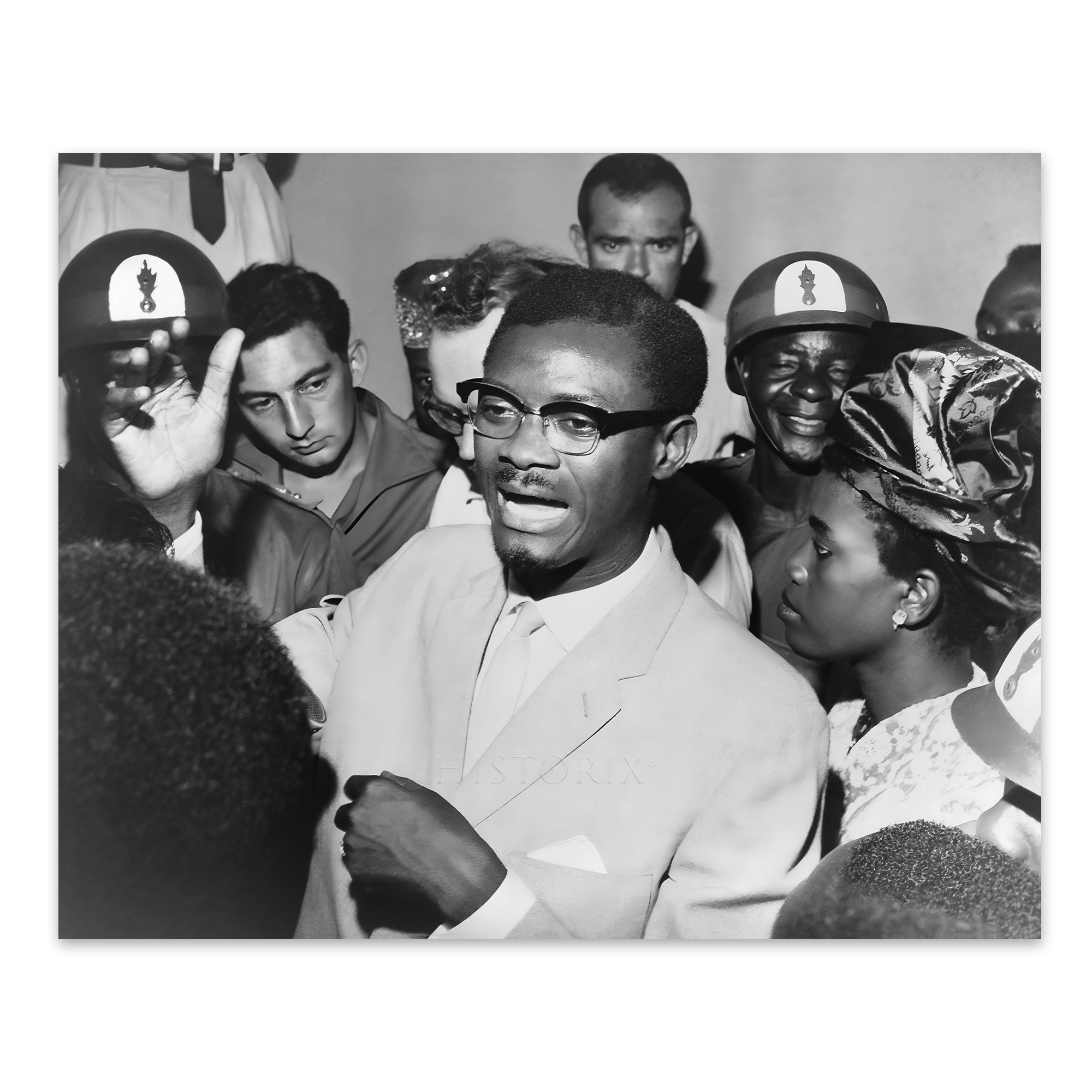1960 Patrice Lumumba Speaking with Supporters Photo Print Wall Art Poster - Picture 35 of 40